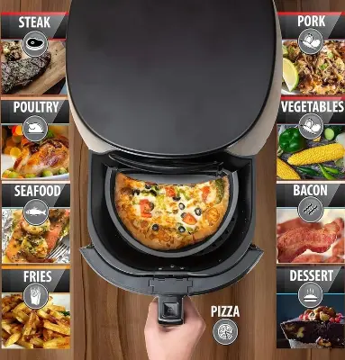 Picture of Electric Silver Crest Air Fryer for Making Health Quality Fried Chicken, Beef, Pizza 2400 Watt - 6 Liter