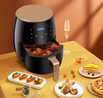 Picture of Electric Silver Crest Air Fryer for Making Health Quality Fried Chicken, Beef, Pizza 2400 Watt - 6 Liter