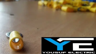 Picture of Cable Lug 4-6 Rm Terminal round type O type Lugs insulated Connector Clip 4-6 Rm Copper 100 Piece Pack - Yellow