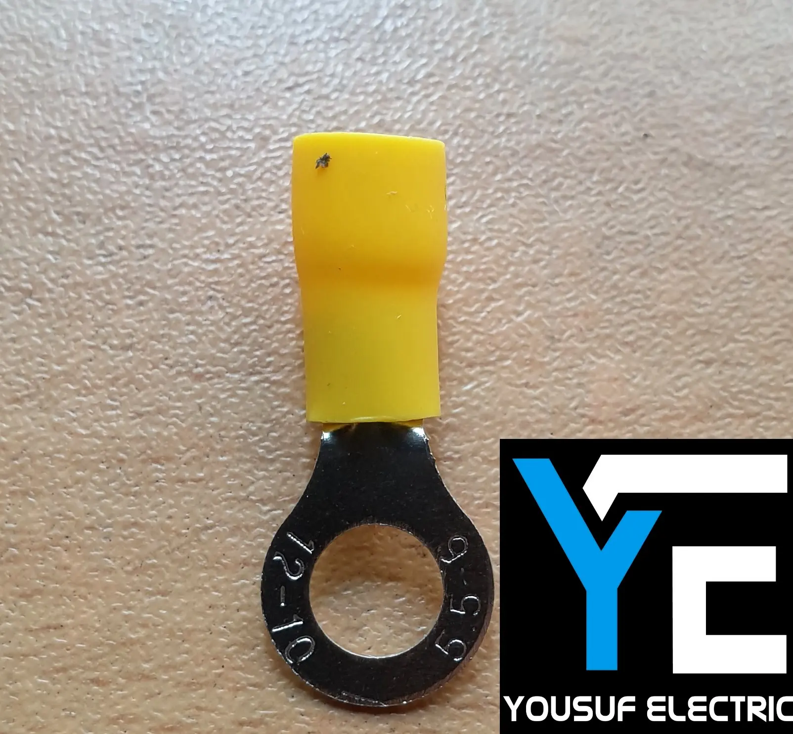 Picture of Cable Lug 4-6 Rm Terminal round type O type Lugs insulated Connector Clip 4-6 Rm Copper 100 Piece Pack - Yellow