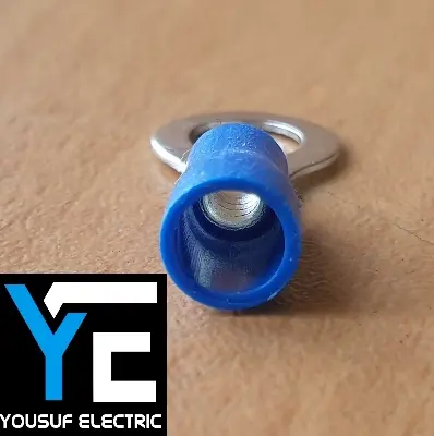 Picture of Cable Lug 2-2.5 Rm Terminal ROUND - O type Lugs insulated Connector Clip 2.5 Rm Copper 100 Piece Pack - Blue