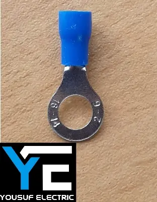 Picture of Cable Lug 2-2.5 Rm Terminal ROUND - O type Lugs insulated Connector Clip 2.5 Rm Copper 100 Piece Pack - Blue