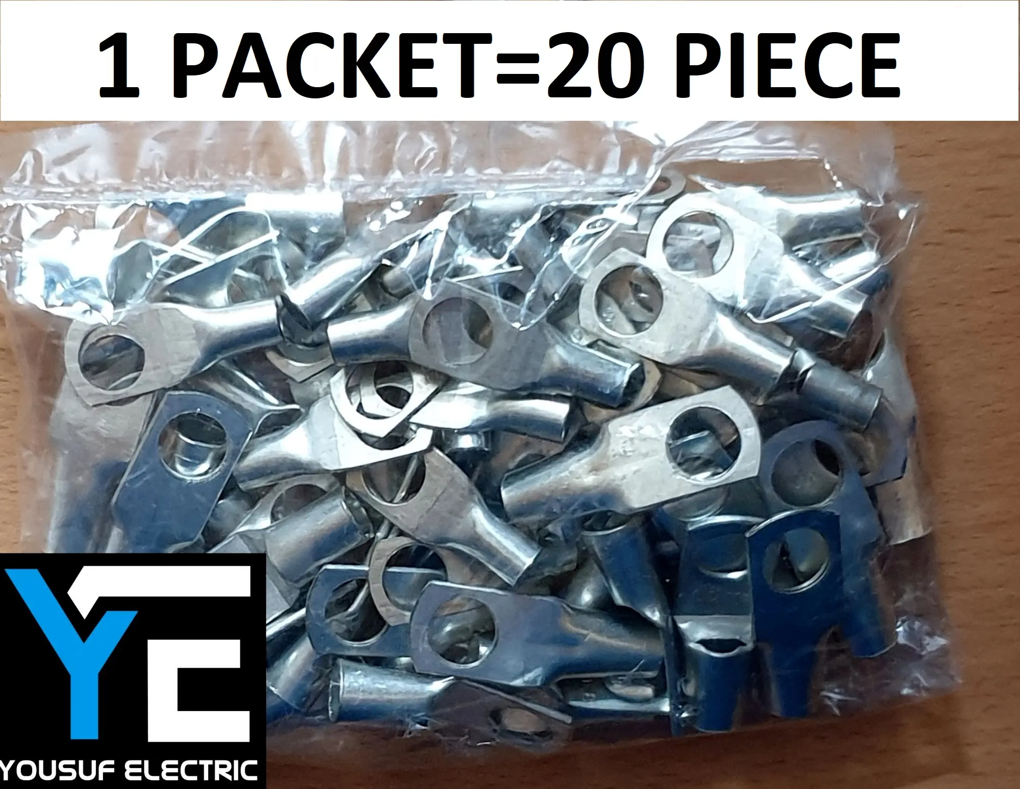 Picture of cable lug china 16rm terminal lug connector clip copper 20 piece pack - Silver