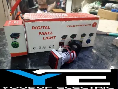 Picture of 3 In 1 Volt Amp Hz Meter Panel Mount 22Mm Square Panel 3 In 1 Ac 60-500V 0-100A 20-75Hz Led Digital Display Voltage Volt Current Ampere - Red