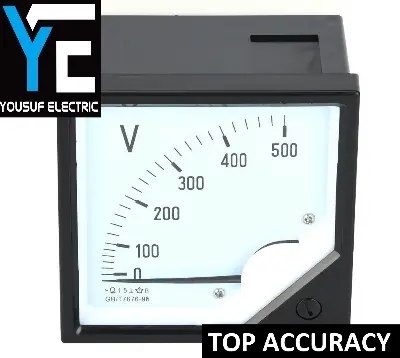 Picture of Panel Voltage Meter Analog square volt meter analog Voltmeter 0-500V Top Quality accuracy - White