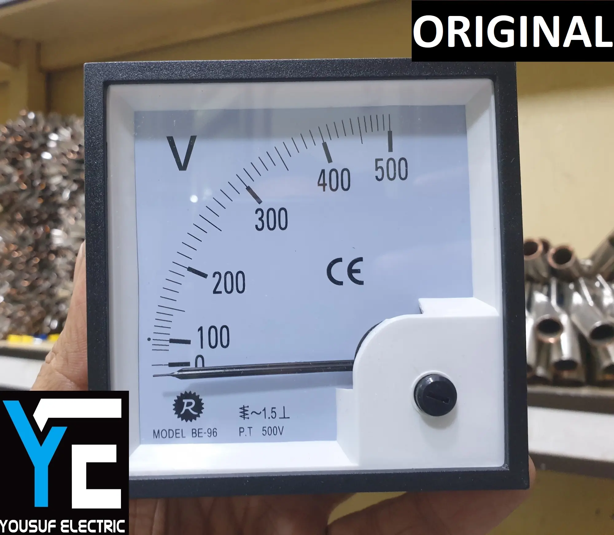 Picture of Panel Voltage Meter Analog square volt meter analog Voltmeter 0-500V Top Quality accuracy - White