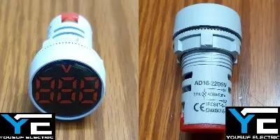 Picture of Digital Voltage Meter Ac60-500V Mini 22Mm Ad16 Ac Voltage Panel Meter Indicator Volt Lamp Round Digital Display Volt Meter - Multimeter