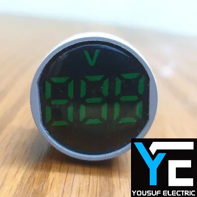 Picture of Digital Voltage Meter Ac60-500V Mini 22Mm Ad16 Ac Voltage Panel Meter Indicator Volt Lamp Round Digital Display Volt Meter - Multimeter