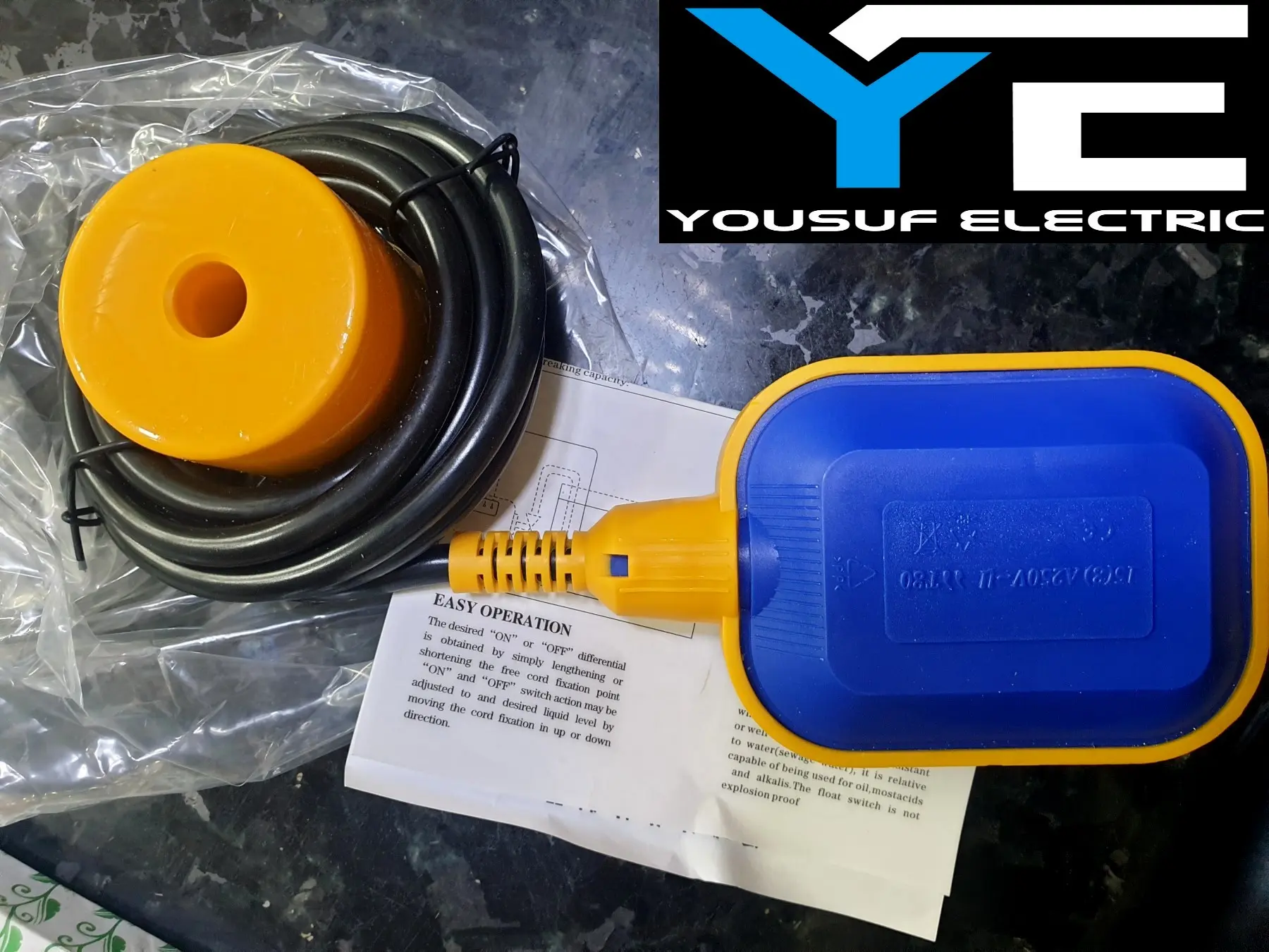 Picture of Float Switch Fluid Water Level Sensor Controller For Water Pump/Motor With Weight & cable Fully Automatic float level water controler switch - Blue