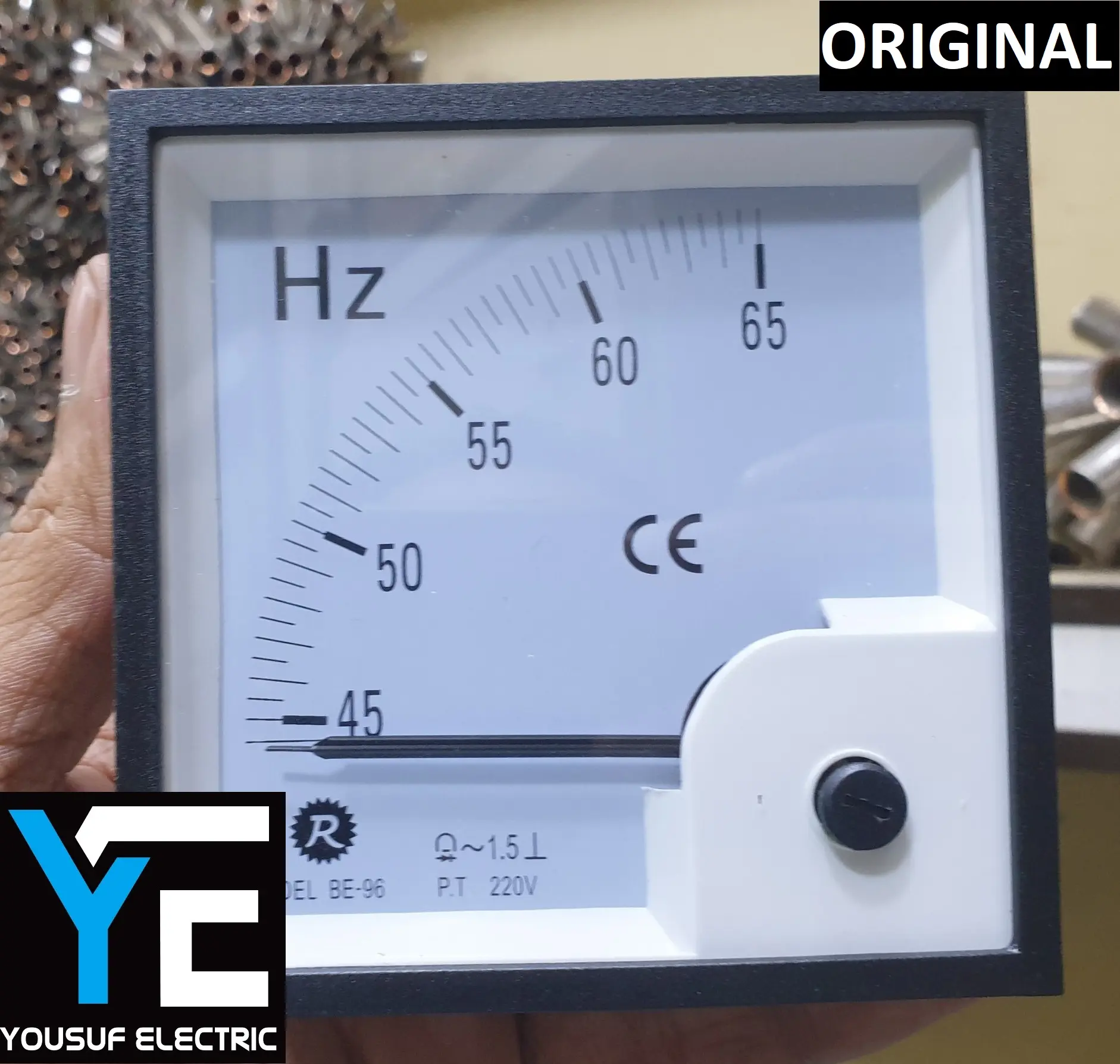 Picture of hertz meter frequency meter panel frequency hertz meter analogue - White
