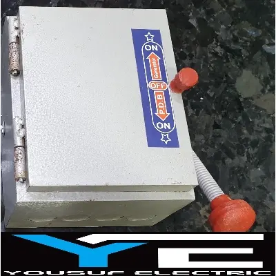 Picture of change over switch 30 ampere dp double phase manual motor reverse forward switch transfer switch - Off White