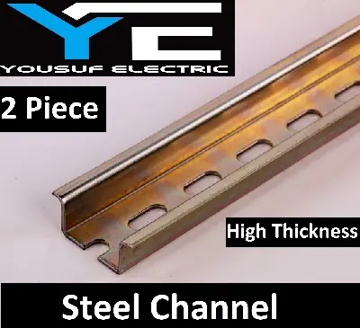 Picture of MCB Channel mounting bracket 2 piece pack sp dp tp channel steel Din rail channel high grade - Yellow