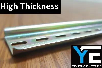 Picture of MCB Channel mounting bracket 2 piece pack sp dp tp channel steel Din rail channel high grade - Yellow