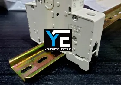 Picture of MCB Channel mounting bracket 2 piece pack sp dp tp channel steel Din rail channel high grade - Yellow