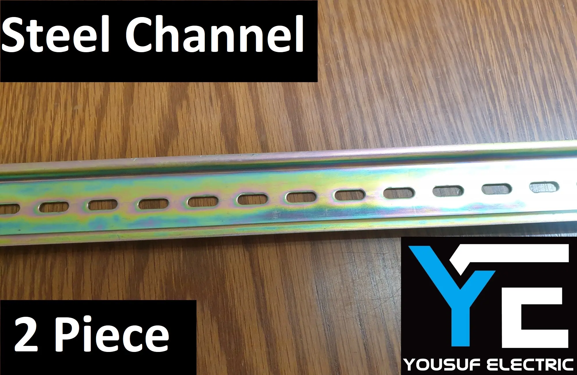 Picture of MCB Channel mounting bracket 2 piece pack sp dp tp channel steel Din rail channel high grade - Yellow