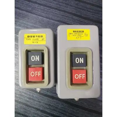 Picture of Push button BS216B 110/220/380V Push Button Switch 2.2kw On/Off Start Stop Switch 3 Phase Self Lock Mechanical Equipment Switches - Grey