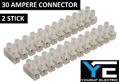 Picture of Terminal block 30 ampere connector 2 stick Electrical Wire Connector 30 Ampere - White