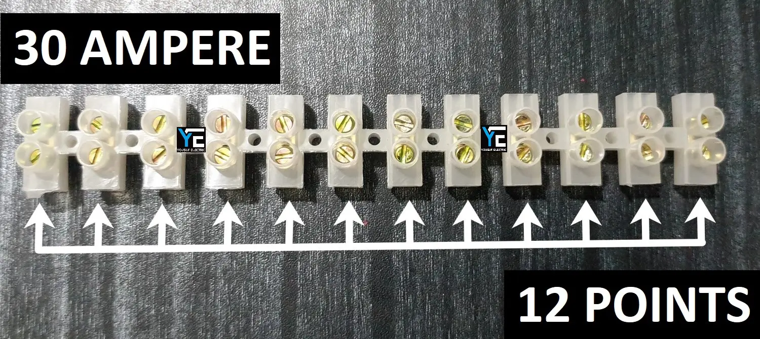 Picture of Terminal block 30 ampere connector 2 stick Electrical Wire Connector 30 Ampere - White