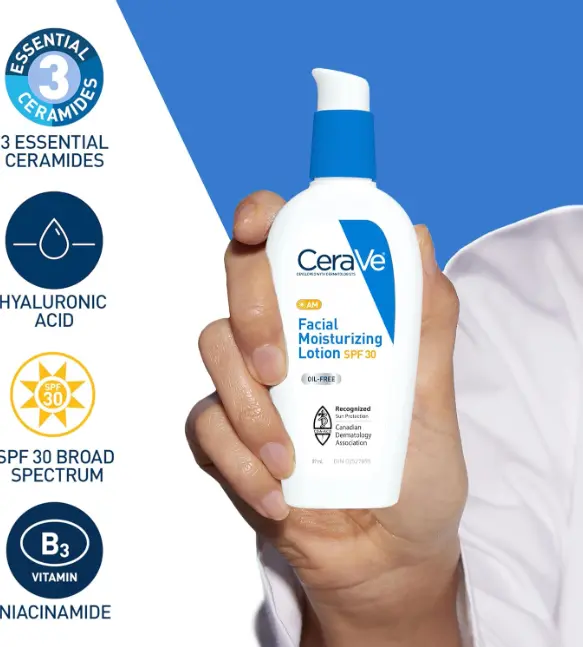 Picture of CeraVe AM Facial Moisturizing Lotion with SPF 30 – Daily Hydration & Sun Protection
