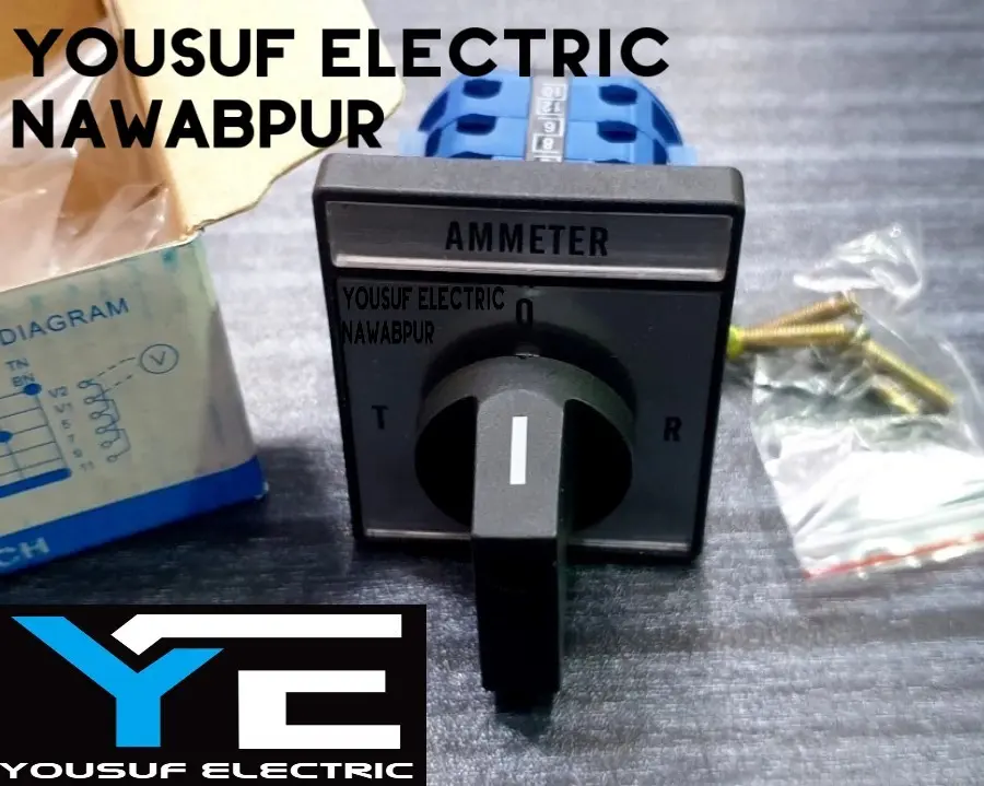 Picture of Ammeter selector switch on off Rotary switch 3 phase 3 way 3 position Ampere selector switch LW26-20 20A reverse forward cam switch - Black