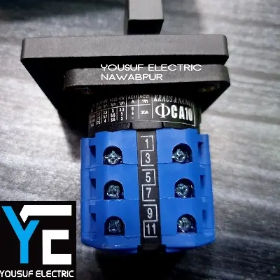 Picture of Ammeter selector switch on off Rotary switch 3 phase 3 way 3 position Ampere selector switch LW26-20 20A reverse forward cam switch - Black