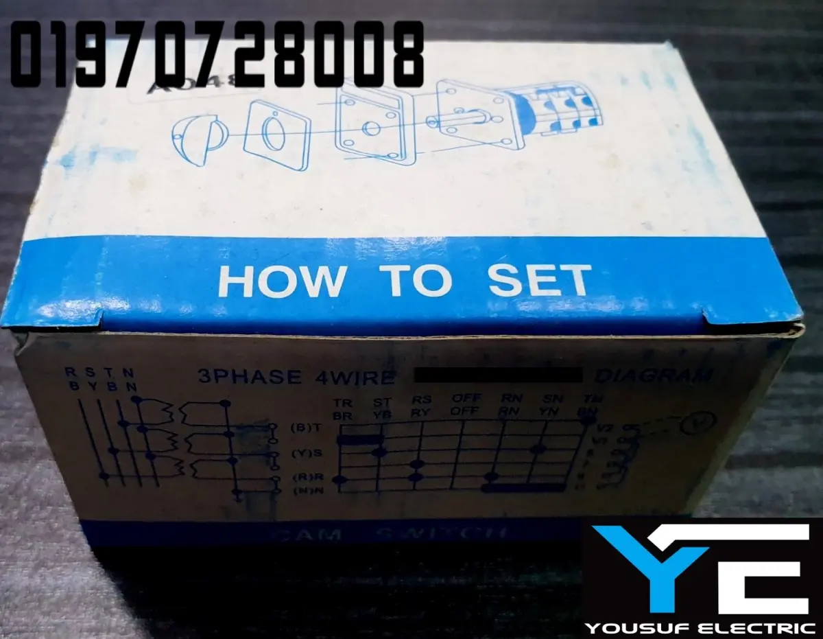 Picture of Ammeter selector switch on off Rotary switch 3 phase 3 way 3 position Ampere selector switch LW26-20 20A reverse forward cam switch - Black