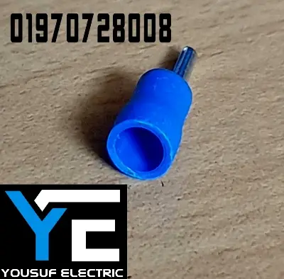 Picture of Cable Lug 2-2.5 Rm Terminal pin type Lugs insulated Connector Clip 2.5 Rm Copper 100 Piece Pack - Blue