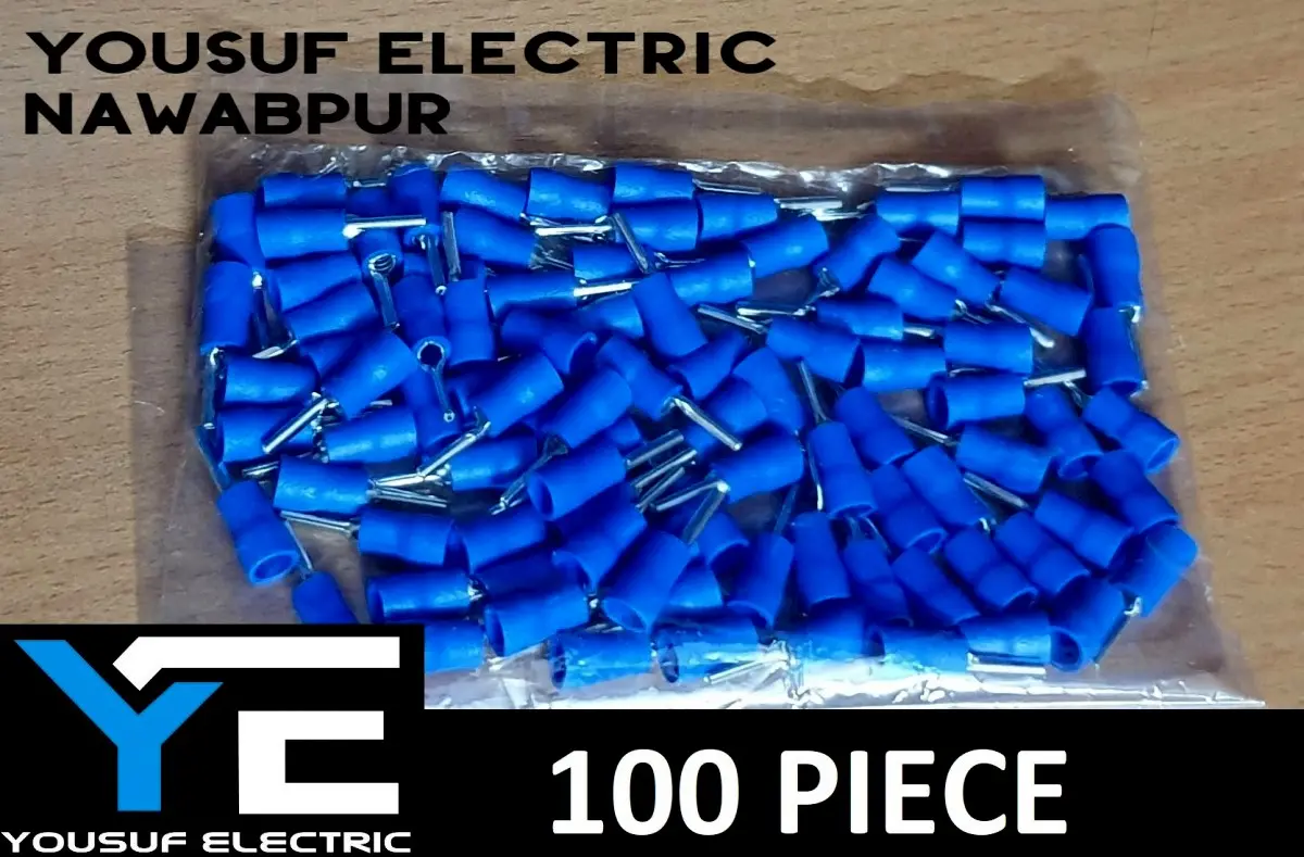 Picture of Cable Lug 2-2.5 Rm Terminal pin type Lugs insulated Connector Clip 2.5 Rm Copper 100 Piece Pack - Blue