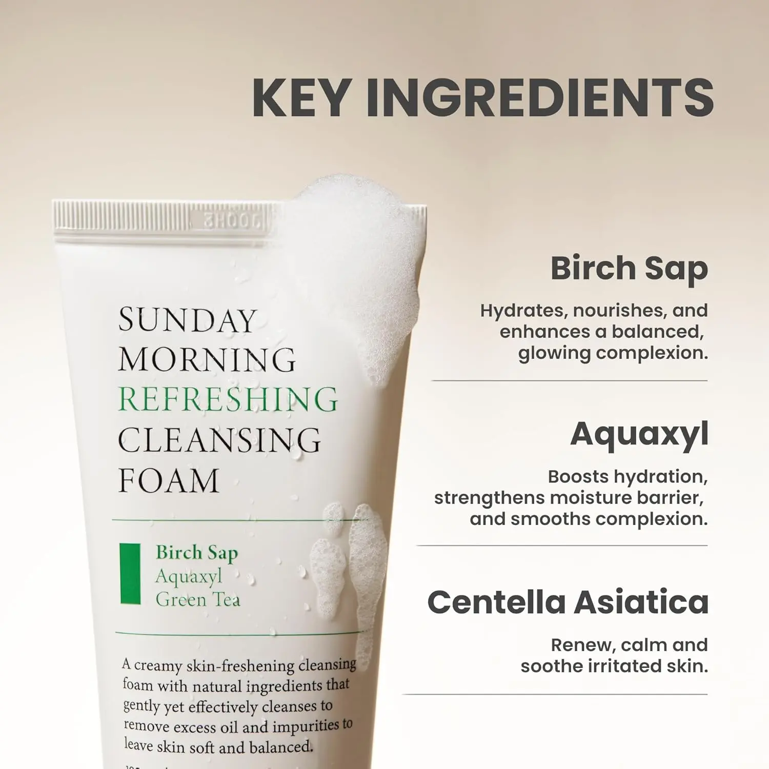 Picture of AXIS-Y Sunday Morning Refreshing Cleansing Foam – Gentle Daily Cleanser(120ml)(Off White)
