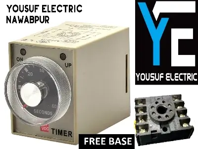 Picture of Time Relay Timer Adjustable 60 Seconds 8 Pin Ac 220V With Base - Power Bank Circuit - Grey