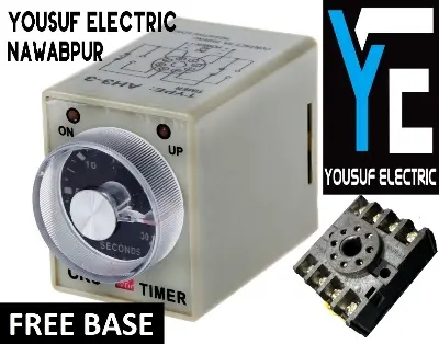 Picture of Time Relay timer Adjustable 30 seconds 8 pin AC 220V with base - Grey