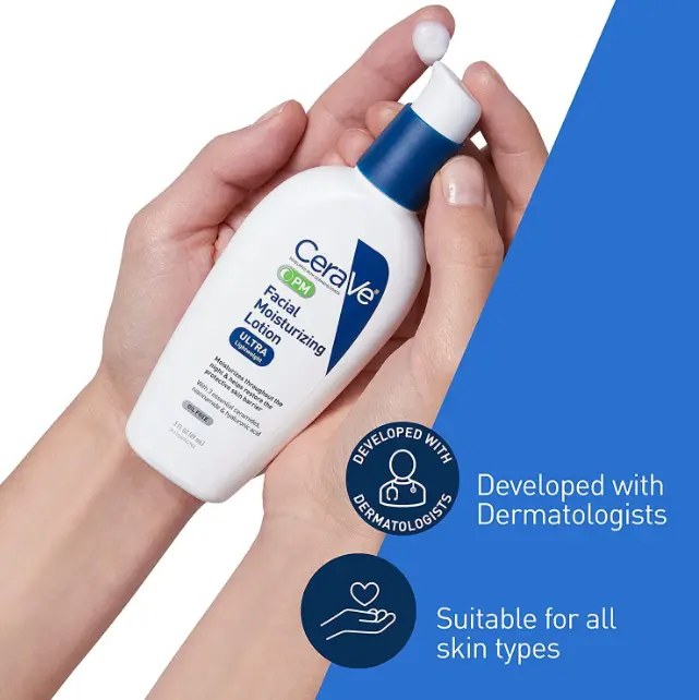 Picture of CeraVe PM Facial Moisturizing Lotion Ultra Lightweight – Oil-Free Night Cream with Ceramides, Niacinamide & Hyaluronic Acid