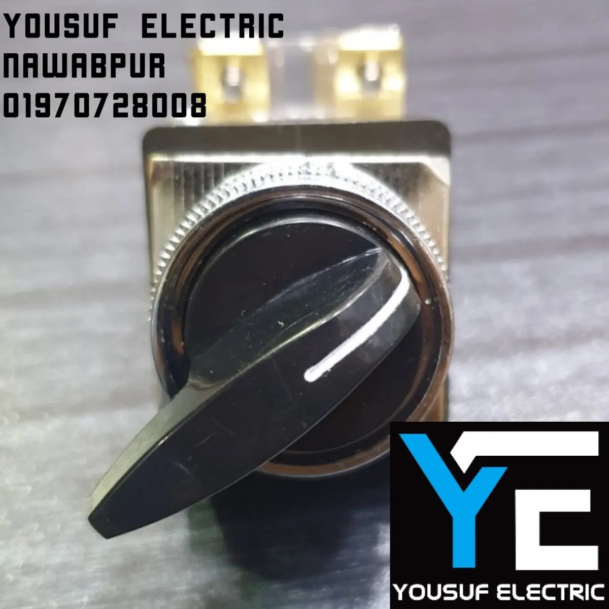 Picture of Selector switch on off rotary 5A To 10A switch knob switch VAC250 Hanyoung two position 1NO 1 NC 4 terminal industrial switch - Black