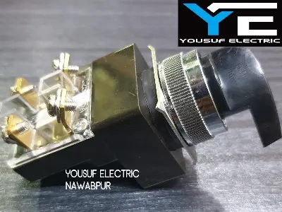 Picture of Selector switch on off rotary 5A To 10A switch knob switch VAC250 Hanyoung two position 1NO 1 NC 4 terminal industrial switch - Black