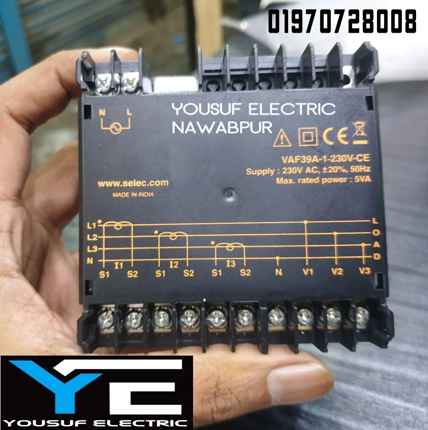 Picture of Selec digital multimeter VAF39A-1 Panel meter voltage meter ampere meter frequency meter hertz meter 3 phase meter - Black