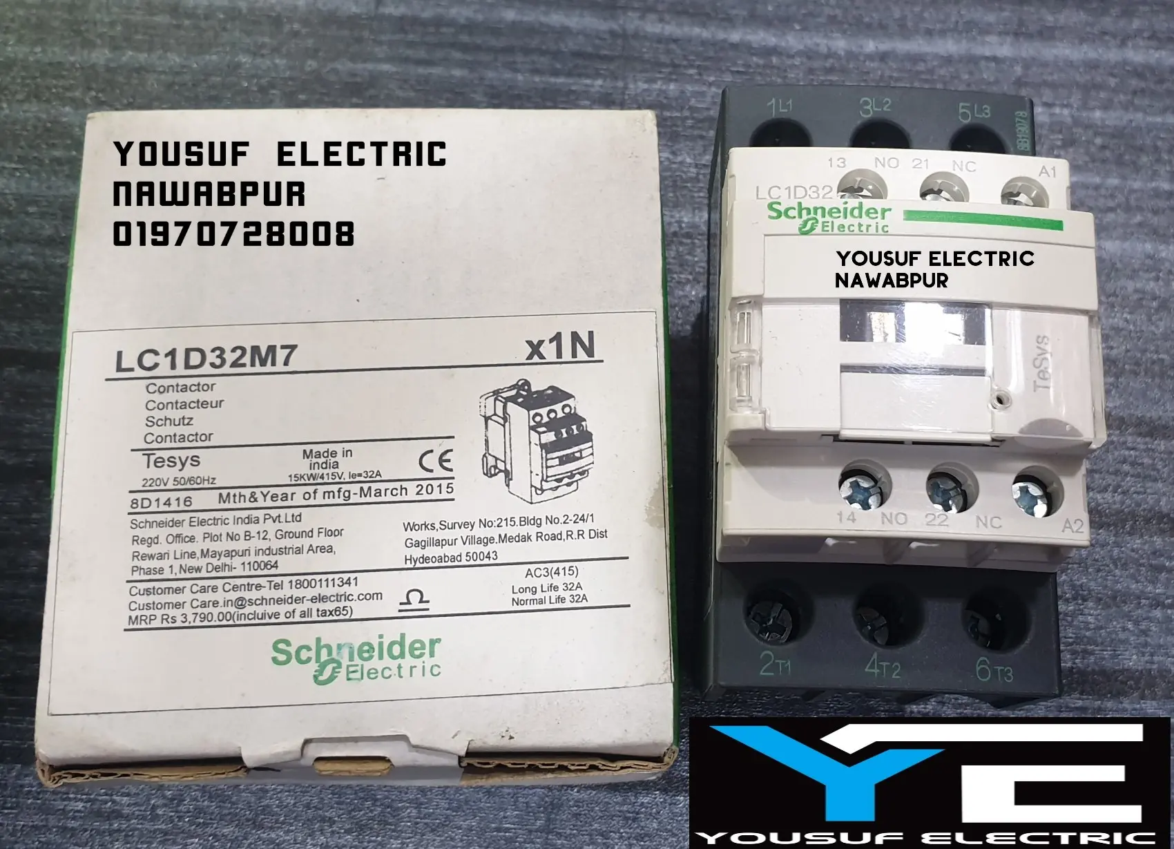 Picture of Magnetic contactor switch schneider LC1D32 tesys AC 220V ITH 50A - White