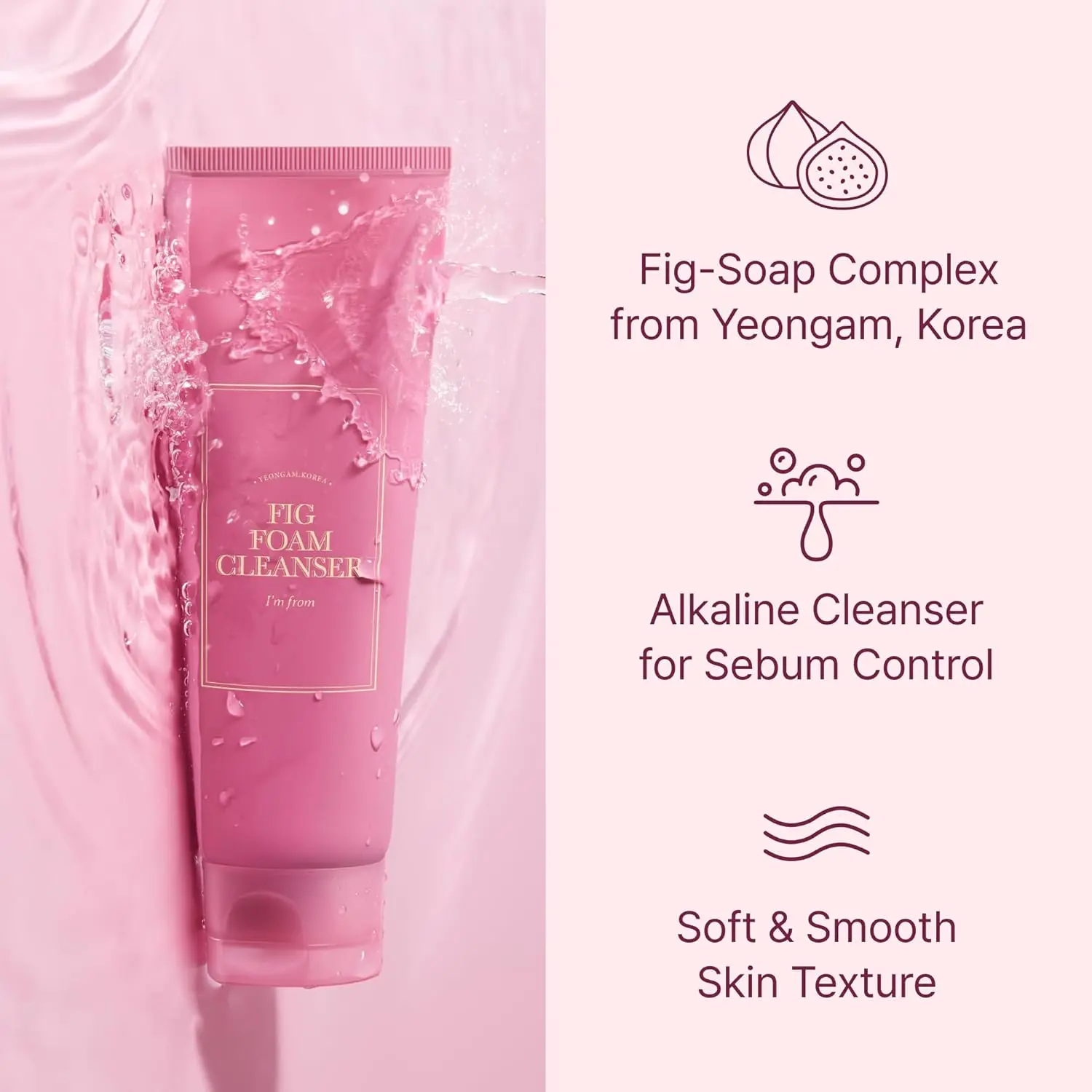Picture of I’m From Fig Foam Cleanser – Hydrating & Pore Purifying Face Wash 150ml-(Pink)
