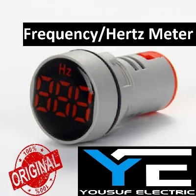 Picture of 22mm ROUND AC Hz Meters Frequency Meter Hertz Meter 50Hz 60Hz Panel Mount 22mm Round Panel Frequency AC 220V Hz LED Digital Display Hz Indicator Light AC 12-500V Line Volt Hz Meter Powerpoints - Red