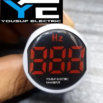 Picture of 22mm ROUND AC Hz Meters Frequency Meter Hertz Meter 50Hz 60Hz Panel Mount 22mm Round Panel Frequency AC 220V Hz LED Digital Display Hz Indicator Light AC 12-500V Line Volt Hz Meter Powerpoints - Red
