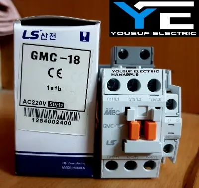 Picture of Magnetic Contactor LS GMC 18 3P 25 Ampere 2NO 2NC 3p Copper coil Voltage AC 220V three phase for Industrial use replace Finder Relay - White