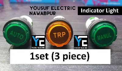 Picture of 22mm ROUND Indicator Lamp Auto manual trip light (3 piece) 1 set Panel Mount 22mm Round Panel AC 220V LED Digital Display Indicator Light AC 12-500V Line Powerpoints - Multicolor