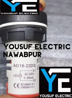 Picture of 22mm ROUND Indicator Lamp Auto manual trip light (3 piece) 1 set Panel Mount 22mm Round Panel AC 220V LED Digital Display Indicator Light AC 12-500V Line Powerpoints - Multicolor