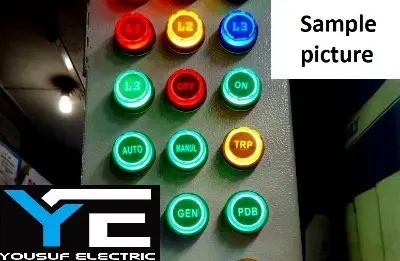 Picture of 22mm ROUND Indicator Lamp Auto manual trip light (3 piece) 1 set Panel Mount 22mm Round Panel AC 220V LED Digital Display Indicator Light AC 12-500V Line Powerpoints - Multicolor