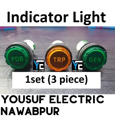 Picture of 22mm ROUND Indicator Lamp PDB trip Generator (3 piece) 1 set Panel Mount 22mm Round Panel AC 220V LED Digital Display Indicator Light AC 12-500V Line Powerpoints - Green