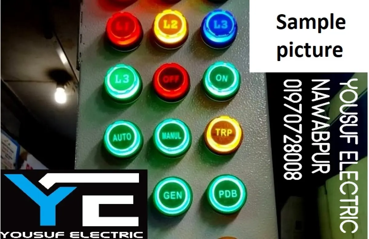 Picture of 22mm ROUND Indicator Lamp PDB trip Generator (3 piece) 1 set Panel Mount 22mm Round Panel AC 220V LED Digital Display Indicator Light AC 12-500V Line Powerpoints - Green