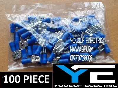 Picture of Cable Lug 2-2.5 Rm Terminal JACK type Lugs insulated Connector Clip 2.5 Rm Copper 100 Piece Pack - Blue