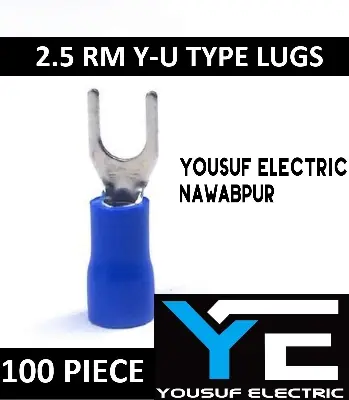 Picture of Cable Lug 2-2.5 Rm Terminal Y - U type Lugs insulated Connector Clip 2.5 Rm Copper 100 Piece Pack - Blue