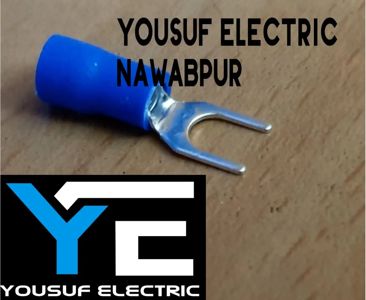 Picture of Cable Lug 2-2.5 Rm Terminal Y - U type Lugs insulated Connector Clip 2.5 Rm Copper 100 Piece Pack - Blue