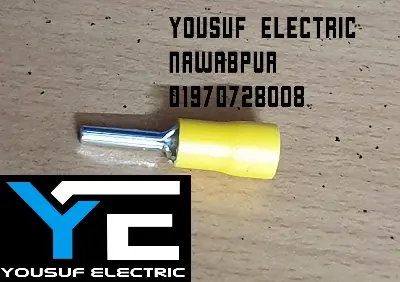 Picture of Cable Lug 4-6 Rm Terminal pin type Lugs insulated Connector Clip 4-6 Rm Copper 100 Piece Pack - Yellow