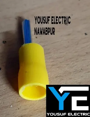 Picture of Cable Lug 4-6 Rm Terminal pin type Lugs insulated Connector Clip 4-6 Rm Copper 100 Piece Pack - Yellow